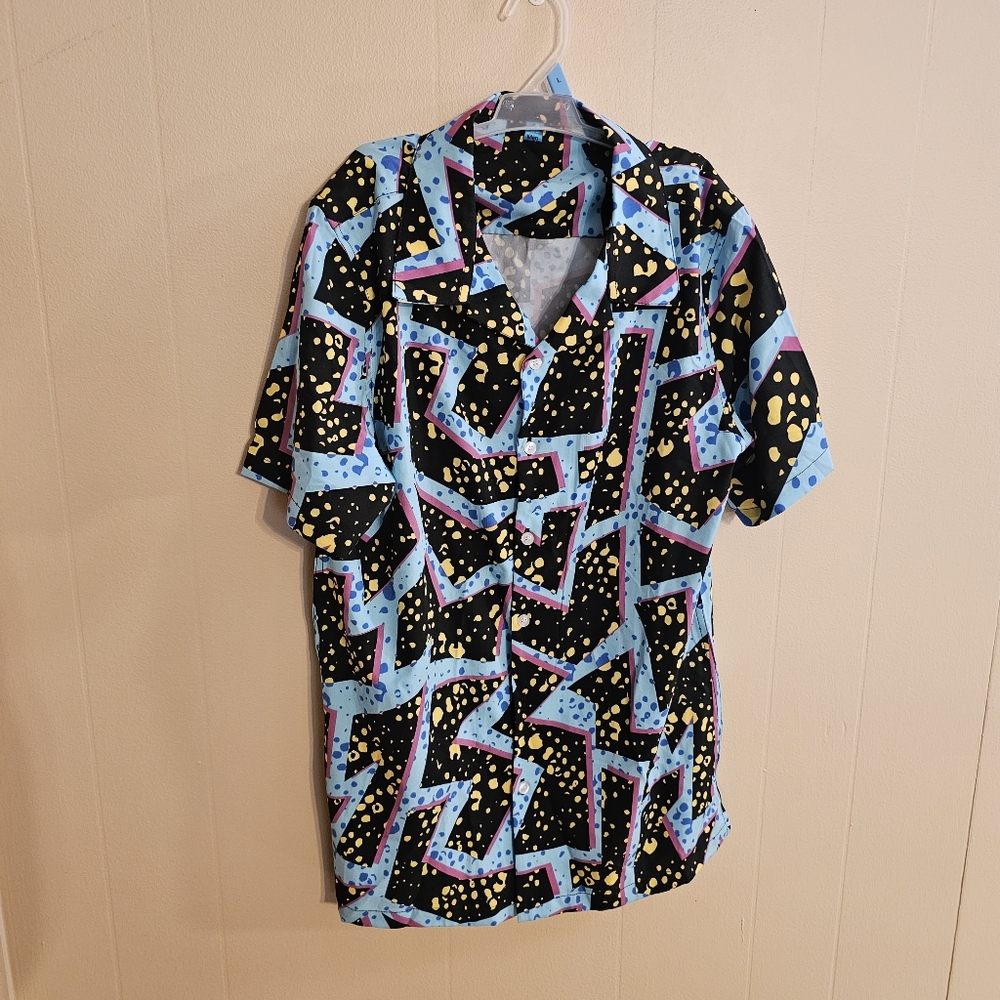 Artsadd Small 80s Hawaiian Print Retro Abstract Shirt NWOT